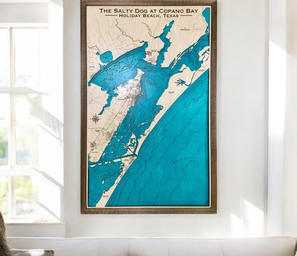 Detailed coastal bay wood map designed in mapx