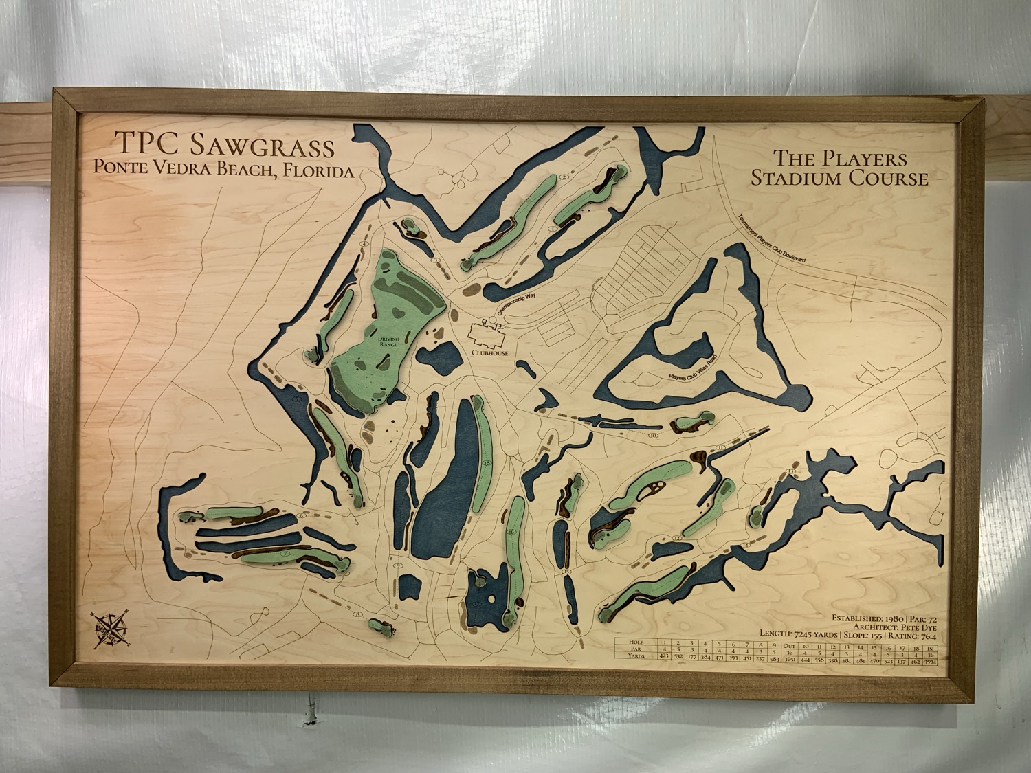 Detailed golf course wood map designed in TopoCharm